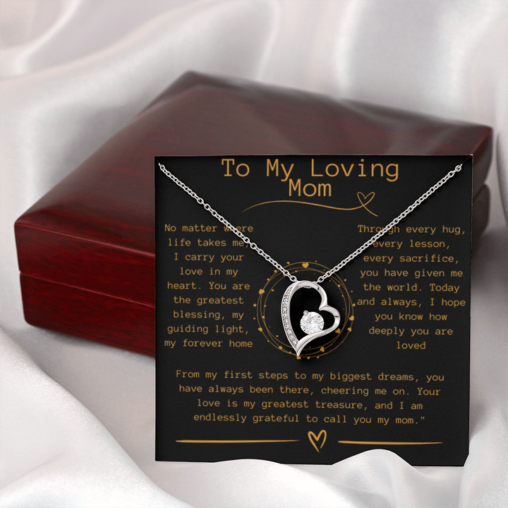 "To My Loving Mom" Mother's Day Necklace- Heart Pendant Necklace