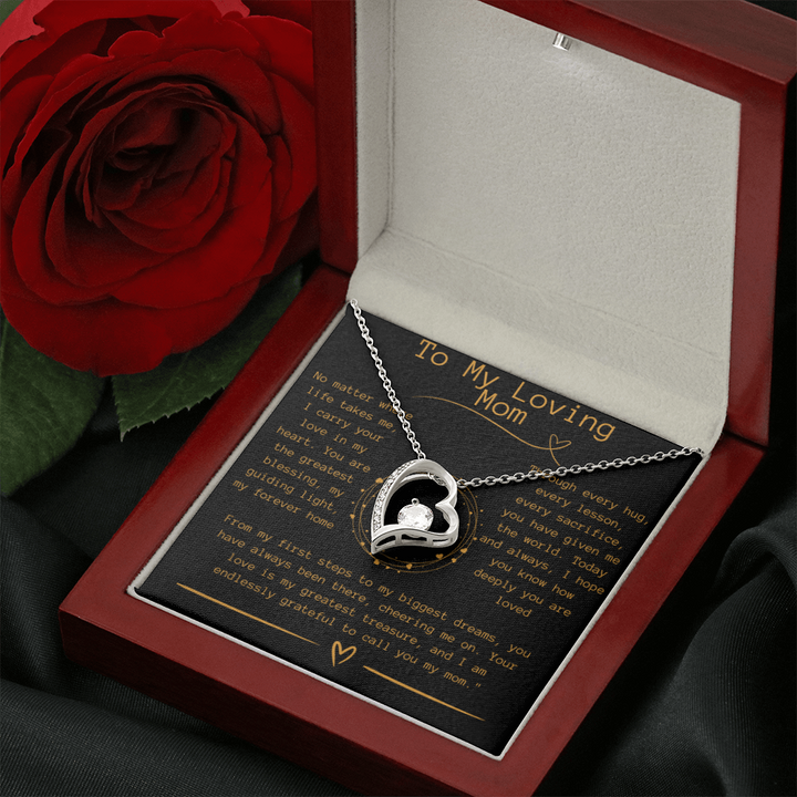 "To My Loving Mom" Mother's Day Necklace- Heart Pendant Necklace