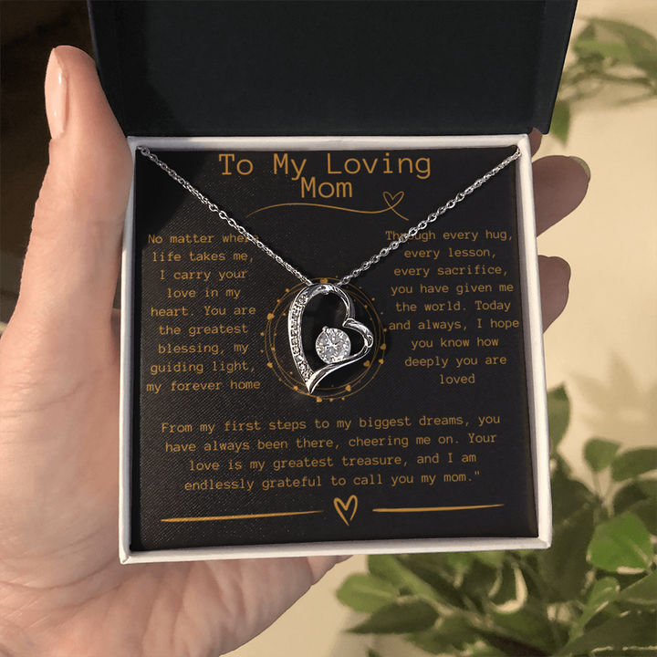 "To My Loving Mom" Mother's Day Necklace- Heart Pendant Necklace