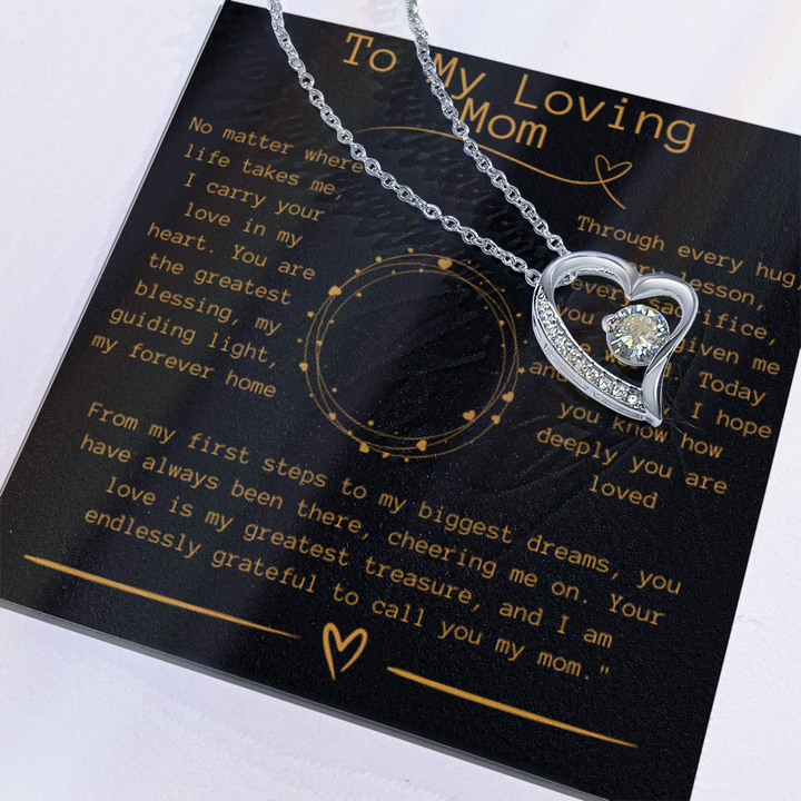 "To My Loving Mom" Mother's Day Necklace- Heart Pendant Necklace