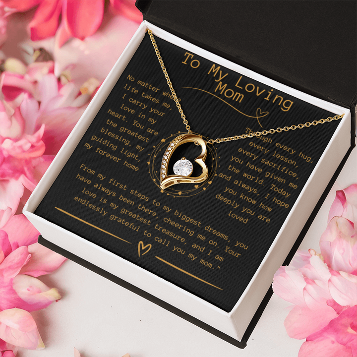 "To My Loving Mom" Mother's Day Necklace- Heart Pendant Necklace