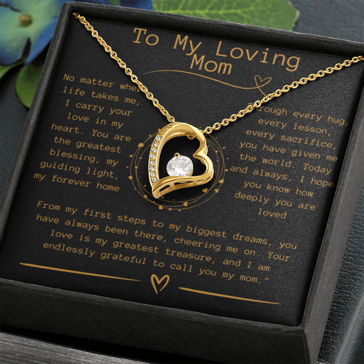 "To My Loving Mom" Mother's Day Necklace- Heart Pendant Necklace